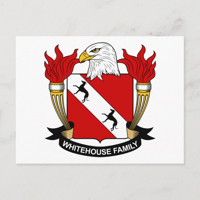 Whitehouse Family Crest Vykort (Framsida)