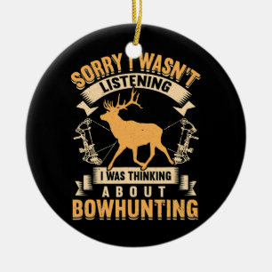Whitetail Buck Bowhunting Hjort Hunting Bow Hunter Julgransprydnad Keramik