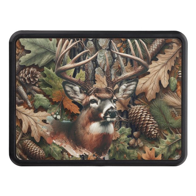 Whitetail Buck Camo Trailer Hitch Cover Dragkroksskydd (Framsidan)