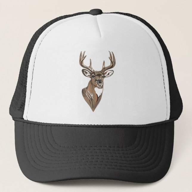 Whitetail Buck Deer Head Keps (Framsida)