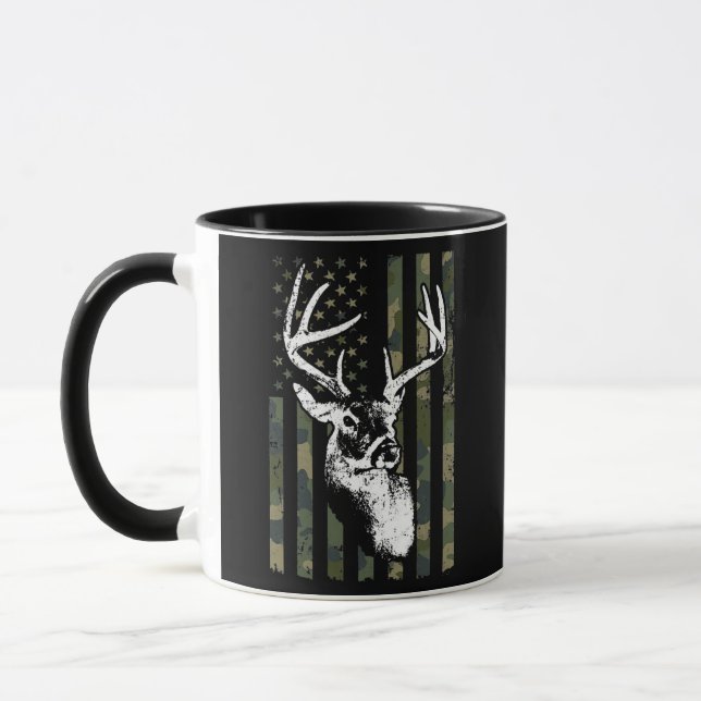 Whitetail Buck Deer Hunting USA Camouflage Mugg (Vänster)
