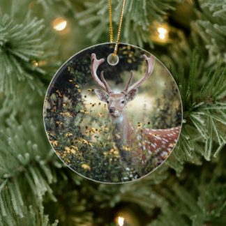 Whitetail Buck fantastisk jakt Julgransprydnad Keramik