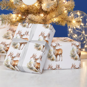 Whitetail Buck Forest jul Berries Presentpapper