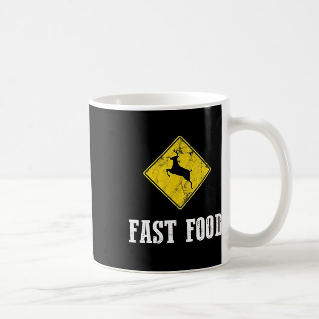 Whitetail Buck Funny Hjort Hunting Season Fast Foo Kaffemugg (Höger)