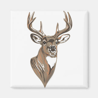 Whitetail Buck Hjort Head Magnet