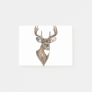 Whitetail Buck Hjort Head Post-it Block