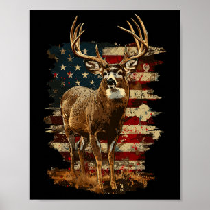 Whitetail Buck Hjort Hunting 4 juli USA Americ Poster