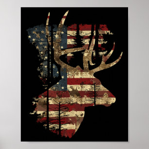 Whitetail Buck Hjort Hunting 4 juli USA Americ Poster