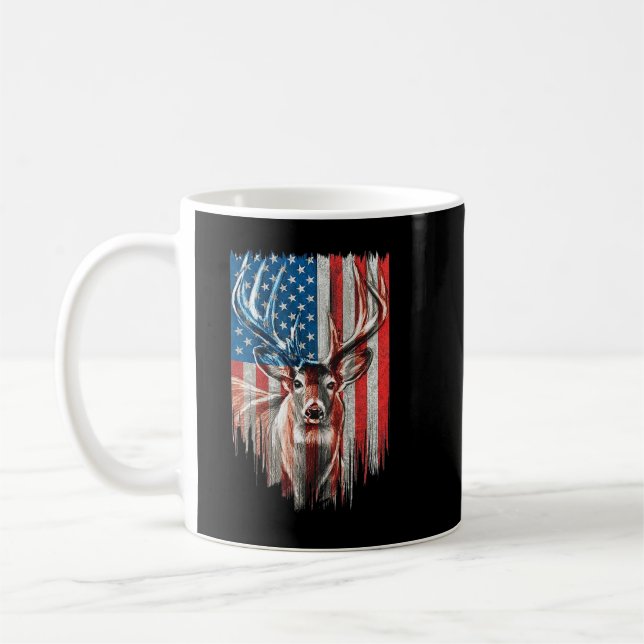 Whitetail Buck Hjort Hunting American Camouflage U Kaffemugg (Vänster)
