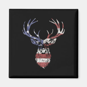 Whitetail Buck Hjort Hunting American USA flagga Magnet