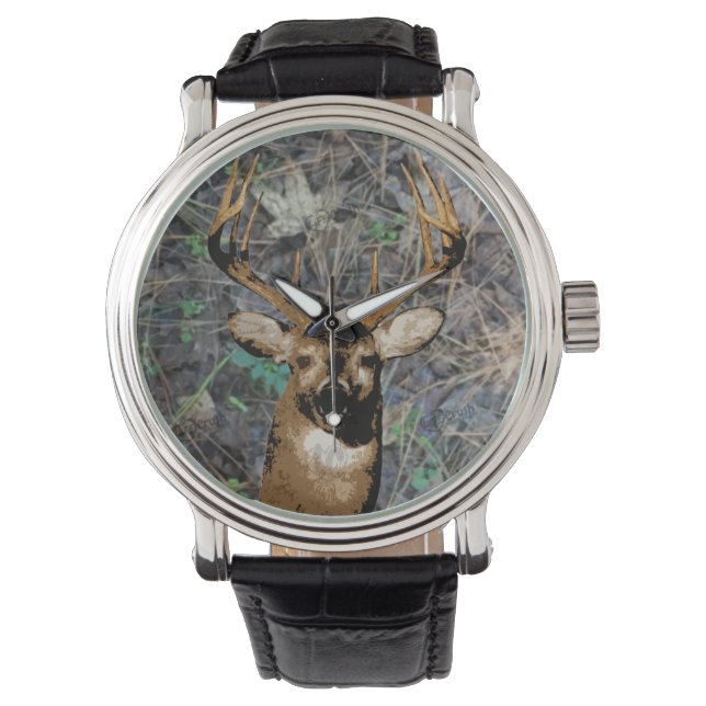 Whitetail Buck Hjort Hunting Armbandsur (Framsida)