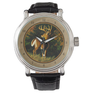 Whitetail Buck Hjort Hunting Tan Armbandsur