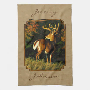Whitetail Buck Hjort Hunting Tan Kökshandduk