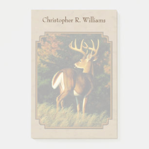 Whitetail Buck Hjort Hunting Tan Post-it Block