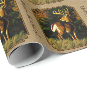 Whitetail Buck Hjort Hunting Tan Presentpapper