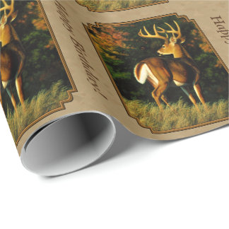 Whitetail Buck Hjort Hunting Tan Presentpapper