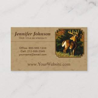 Whitetail Buck Hjort Hunting Tan Visitkort
