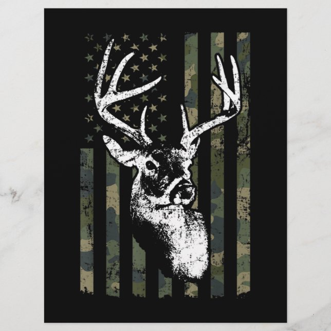 Whitetail Buck Hjort Hunting USA Camouflage Americ Brevhuvud (Framsida)
