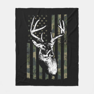 Whitetail Buck Hjort Hunting USA Camouflage Americ Fleecefilt