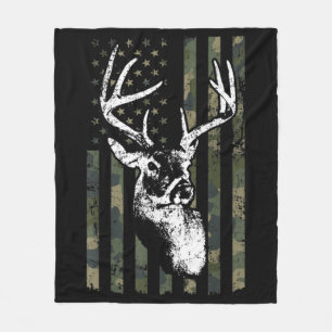 Whitetail Buck Hjort Hunting USA Camouflage Americ Fleecefilt