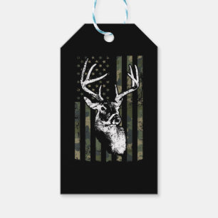 Whitetail Buck Hjort Hunting USA Camouflage Americ Presentetikett