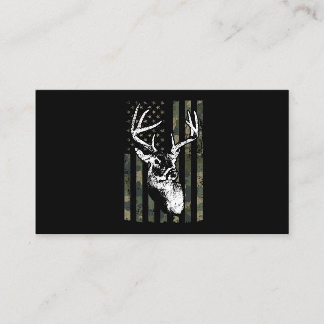 Whitetail Buck Hjort Hunting USA Camouflage Americ Visitkort (Framsida)