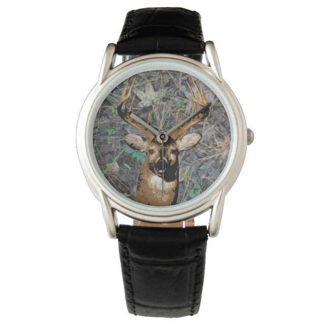 Whitetail Buck Hjort Hunting Watch Armbandsur (Framsida)