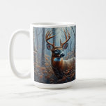 Whitetail Buck i Forest Kaffemugg<br><div class="desc">En vacker whitetail-buck på en skogsscen</div>