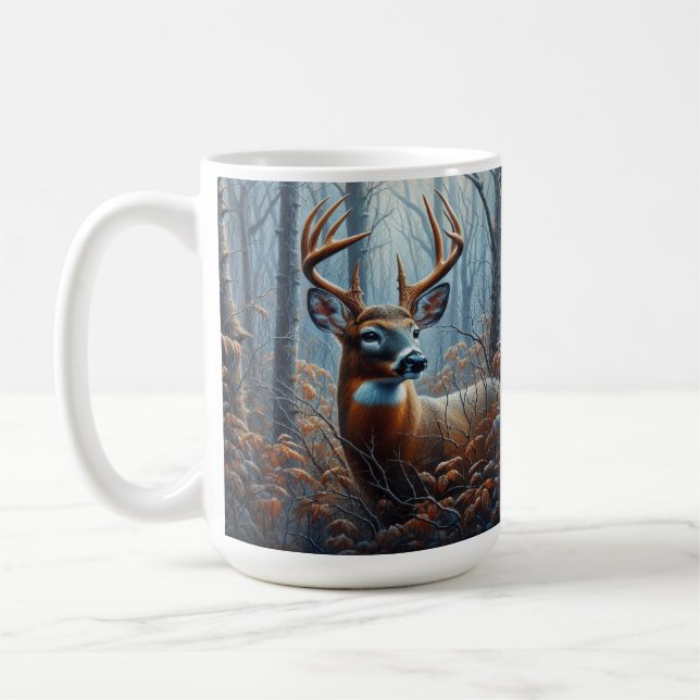 Whitetail Buck i Forest Kaffemugg (Vänster)