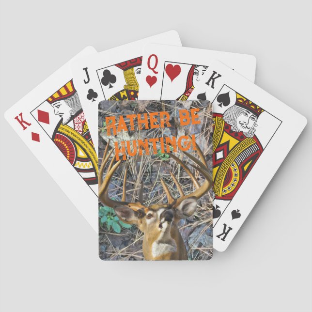 Whitetail Buck-uppspelningskort, Hjort-jakt Casinokort (Baksidan)
