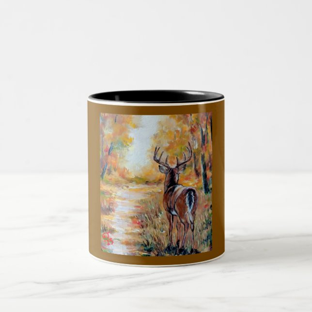 Whitetail Deer Fall Mugs & Cups Två-Tonad Mugg (Center)