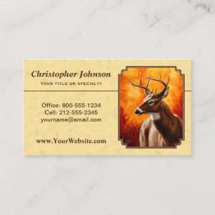 Whitetail Hjort Autumn Guld Visitkort