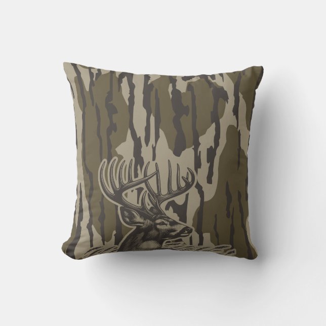 Whitetail Hjort Bottomland Camo Hjort Hunting Camo Kudde (Framsida)