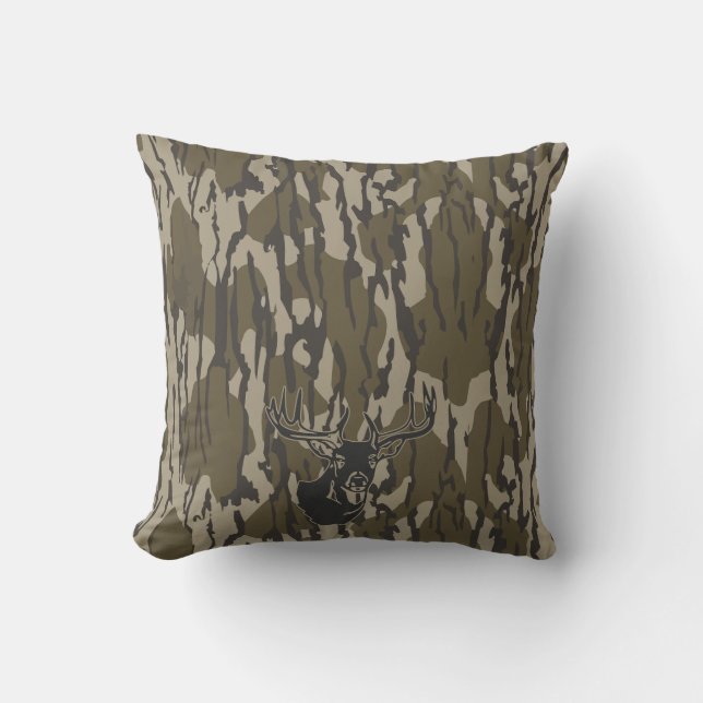 Whitetail Hjort Bottomland Camo Hunting Camo Kudde (Framsida)