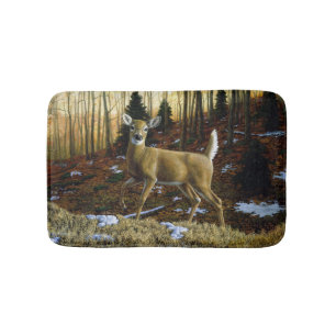 Whitetail Hjort Doe in Autumn Forest Badrumsmatta