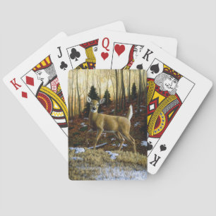 Whitetail Hjort Doe in Autumn Forest Casinokort
