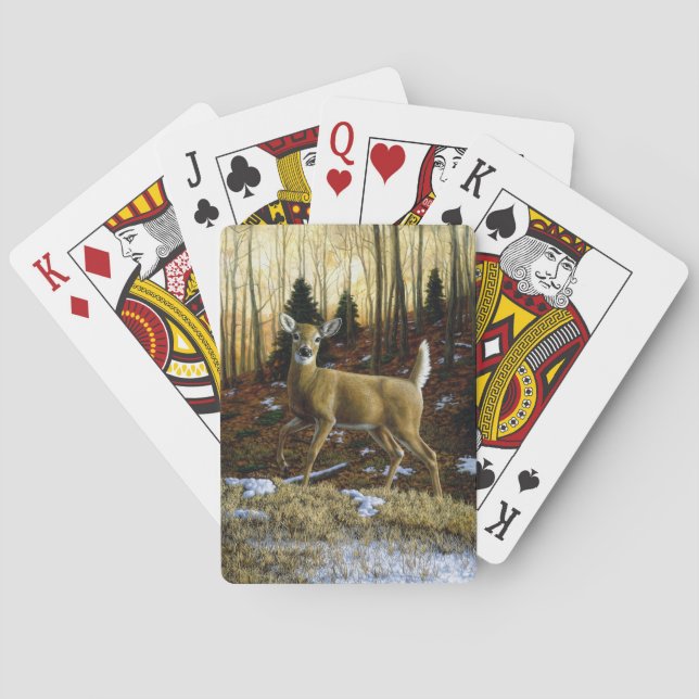 Whitetail Hjort Doe in Autumn Forest Casinokort (Baksidan)