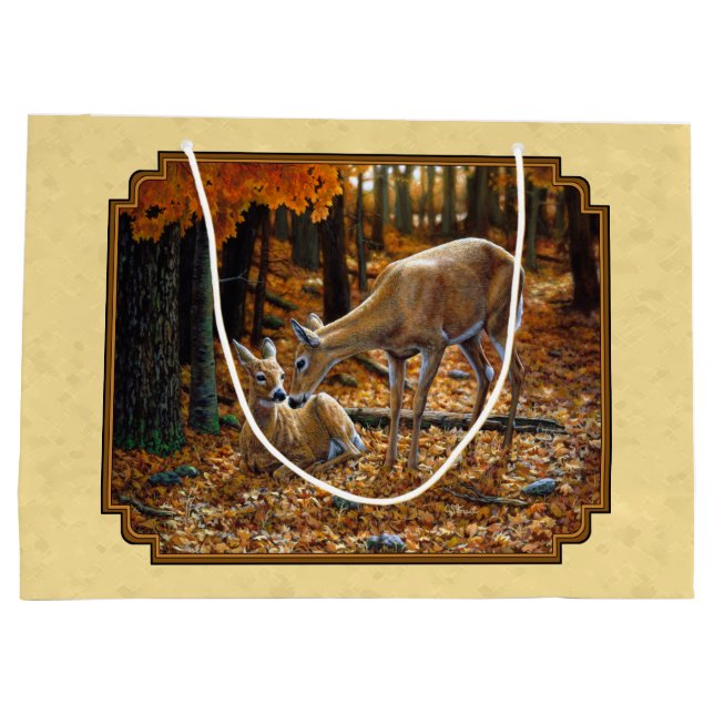 Whitetail Hjort Fawn & Doe Gult (Baksidan)