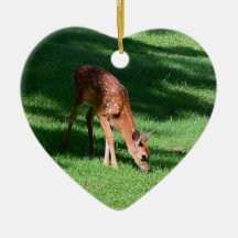 Whitetail Hjort Fawn Hjärtformade Ornament