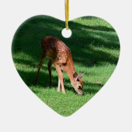 Whitetail Hjort Fawn Hjärtformade Ornament