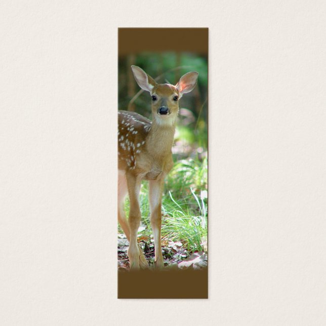 Whitetail Hjort Fawn Mini Bookmark / Litet Visitkort (Framsidan)