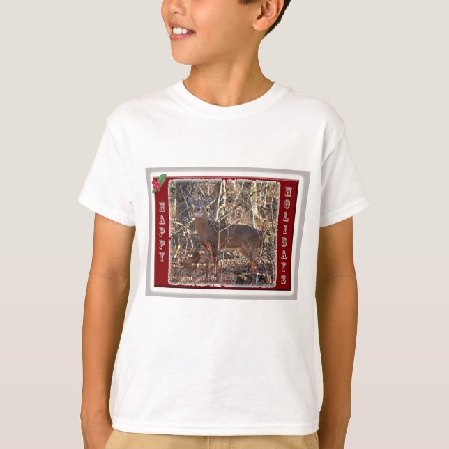 Whitetail Hjort Glad helg Items T-shirt (Framsida)