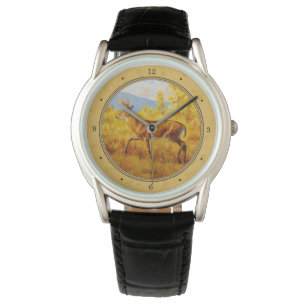 Whitetail Hjort Golden Aspen Skogen Armbandsur