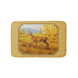 Whitetail Hjort Golden Aspen Skogen Badrumsmatta