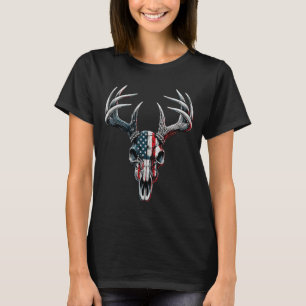 Whitetail Hjort Hunting - American Flagga on Buck T Shirt