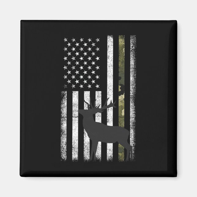 Whitetail Hjort Hunting Elk Buck Camo Americ Magnet (Framsidan)