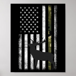 Whitetail Hjort Hunting Elk Buck Camo Americ Poster
