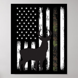 Whitetail Hjort Hunting Gifts Buck Camo Amer Poster