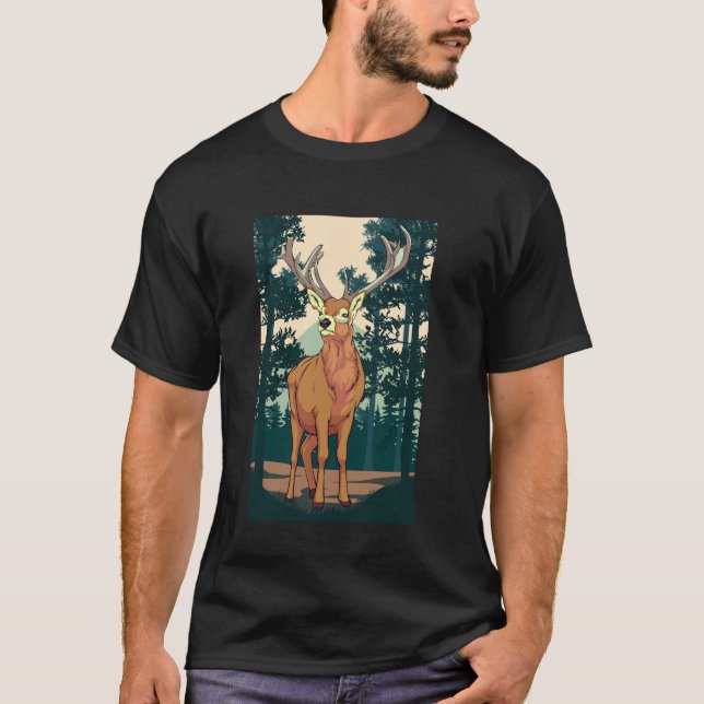 Whitetail Hjort Hunting Nature Älskare Forest T Shirt (Framsida)