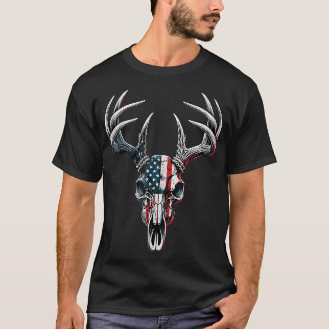 Whitetail Hjort Hunting T Shirt (Framsida)
